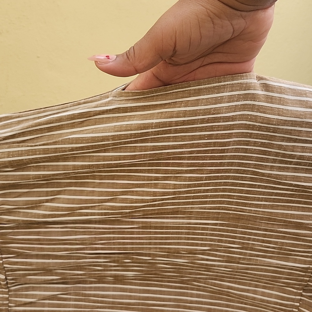 Max Studio Bohemian Beige Striped Long Sleeve Dress - Picture 15 of 16